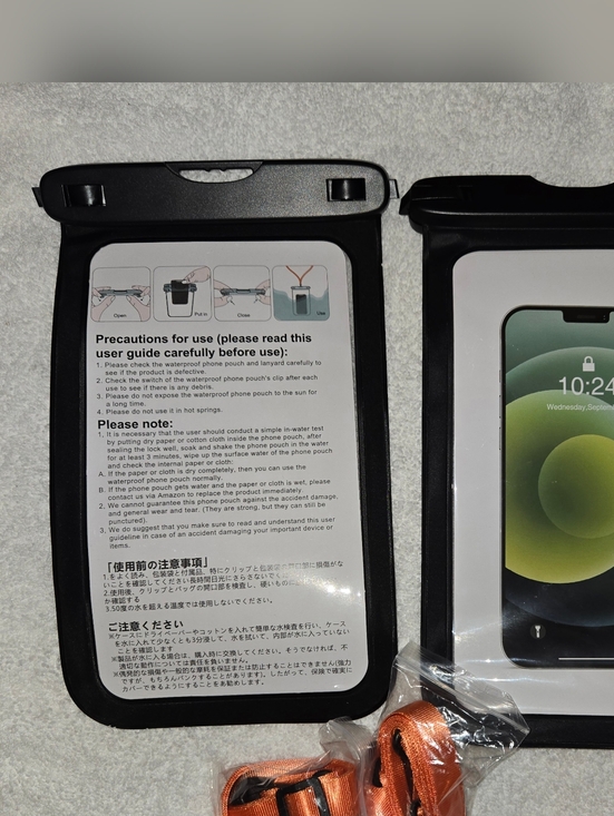 Other - Waterproof Phone Pouch with Orange Lanyard